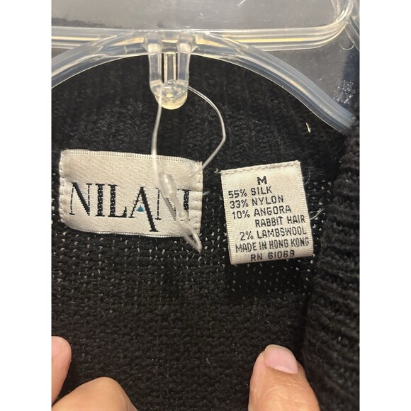 Women's Vintage 1990’s Silk Angora Wool Blend Pullover Mock Sweater Size Medium - Picture 3 of 4